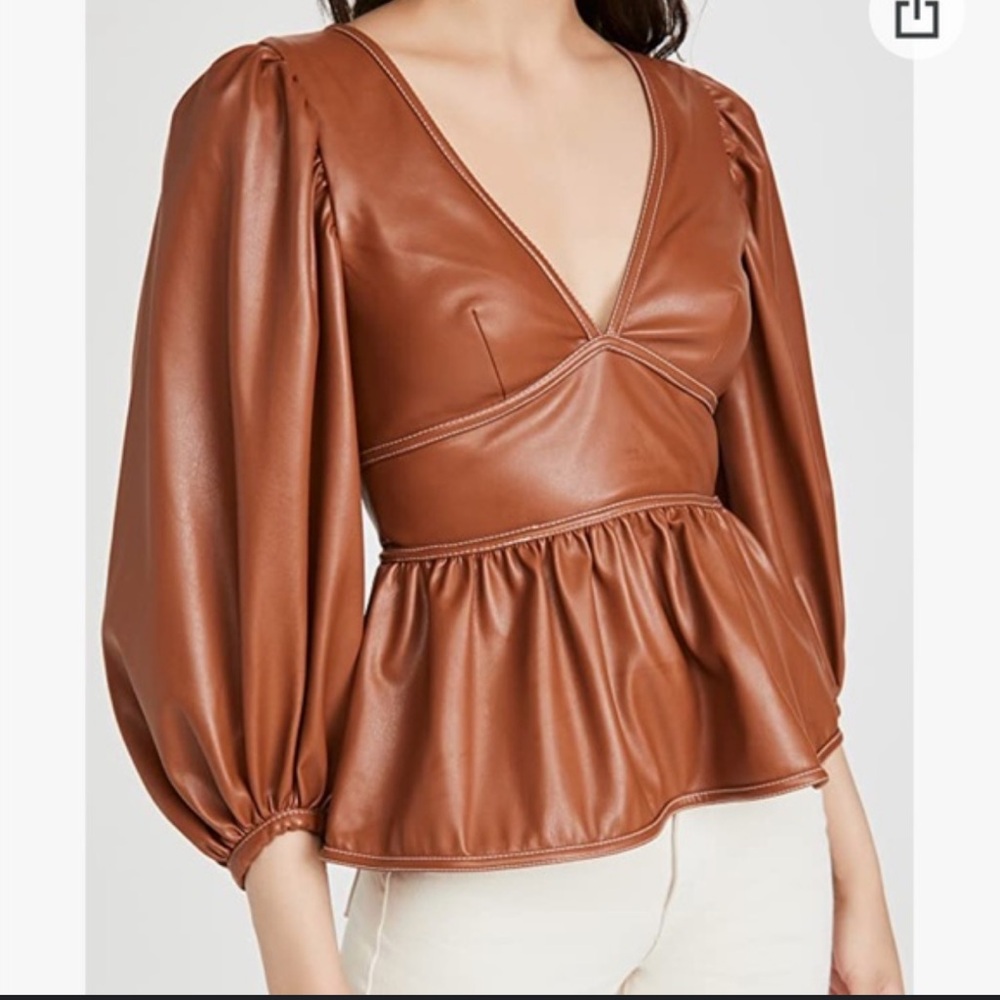 STAUD Luna Top – Vegan Leather – Size 2